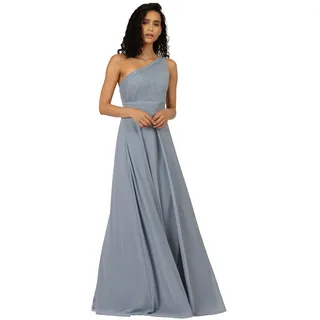 APART One-Shoulder Abendkleid mit Plissee-Drapierung vorne, Rauchblau, 40
