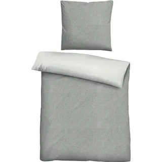 biberna 0840500 Melange Flanell Grau 135 x 200 cm + 80 x 80 cm