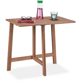Relaxdays Gartentisch 80 x 50 x 73 cm braun klappbar