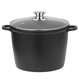 Kochtopf 15 L Suppentopf 32 cm Aluminiumguss Fleischtopf Antihaft Milchtopf Pastatopf Gemüsetopf Schmortopf Induktionstopf mit Glasdeckel Bratentopf für alle Herdarten auch Induktion