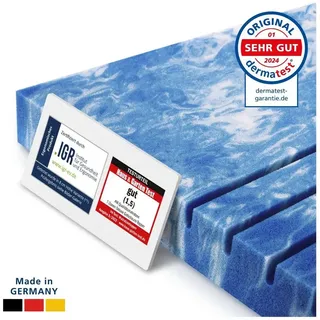 AM Qualitätsmatratzen Gelschaum Topper 7-Zonen 80 x 200 cm Weiß
