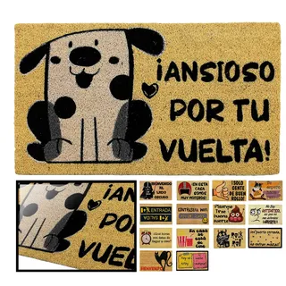 LUCA HOME Fußmatte für den Eingangsbereich, originelle und lustige Kokosfaser, natürliche Kokosfaser, 40 x 70 cm, ideal für Außentüren, Flure und Hauseingänge