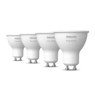Philips Hue Vorteilspaket - GU10 - mit 4 Spots - Warmweißes Licht - Hue White