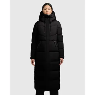 Steppmantel KHUJO "SHIMANTA5", Damen, Gr. L (40), schwarz, Steppware, Obermaterial: 100% Polyester. Futter: 100% Polyester. Wattierung: 100% Polyester, unifarben, wadenlang, elastischer Bund, Mäntel Steppmantel, wadenlang, mit Kapuze und Kordelzug, aus pflegeleichter Kunstfaser
