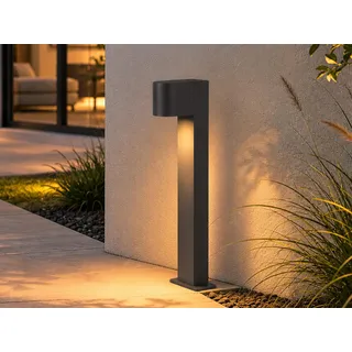 Außen Pollerleuchte Anthrazit, Höhe 50cm mit GU10 LED zur Garten Wegbeleuchtung - Grau