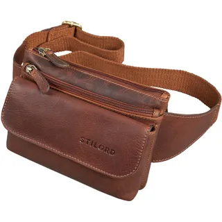 STILORD 'Atlanta' Vintage Bauchtasche Echtleder für Herren Damen Gürteltasche groß zum Umhängen als Brusttasche Cross-Body Bag Hüfttasche Leder, Farbe:Porto - Cognac