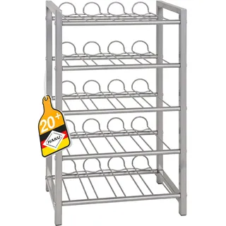 Haku-Möbel Weinregal 34 x 22 x 59 cm Silber