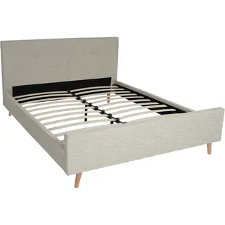 MCW Polsterbett J98 mit Lattenrost Massivholz 160x200cm Creme-Beige