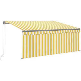 vidaXL Markise Manuell Einziehbar mit Rollo 3x2,5 m Gelb & Weiß - Gelb