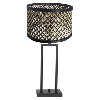 Steinhauer - tischlampe - Stang - schwarz - bambus metall - stehlampe - E27 - 3703ZW - Schwarz