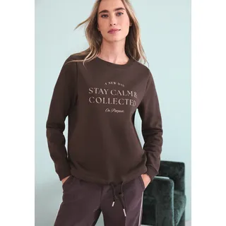 STREET ONE Sweatshirt, mit Schriftzug, molten earth