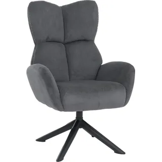 MCW Loungesessel Q54 Drehbar Metall Cord Dunkelgrau