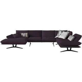 Dieter Knoll Wohnlandschaft , Violett , Metall , Echtleder , Anilinleder, Büffelleder , Uni , U-Form , 359x217 cm , Dgm , Typenauswahl, Fußauswahl, Lederauswahl, Stoffauswahl, seitenverkehrt erhältlich, Hocker erhältlich, Rücken echt, individuell planbar , Wohnzimmer, Sofas & Couches, Wohnlandschaften, Wohnlandschaften in U-Form