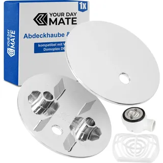 Abdeckhaube Set mit Haarsieb für Duschabfluss, Ø 90 mm, kompatibel mit Viega Domoplex Ablauf, verchromter ABS ASA Deckel, Haarfilter Einsatz Dusche, Kappe Dusche Abfluss, Garnitur Abdeckung Duschwanne