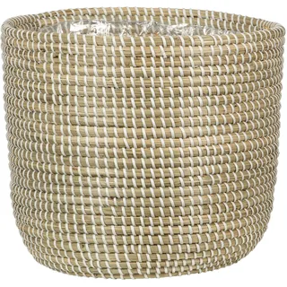 Scheurich Seegras 32, Korbgefäß/Korb-Pflanzgefäß/Korbtopf aus Seegras Farbe: White, 32 cm Durchmesser, 30,5 cm hoch, 26,9 l Vol.