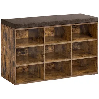 VASAGLE Schuhbank 78,5 x 48 x 30,3 cm vintagebraun / braun