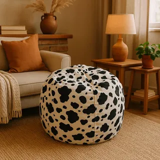 Talamo Italia Pouf 80 x 120 x 80 cm Schwarz/Weiß