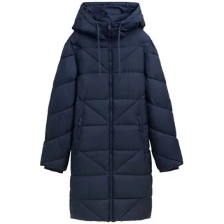 Tom Tailor Damen Puffer Parka mit Kapuze, Dunkelblau, M