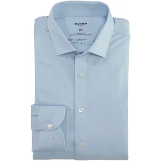 OLYMP Langarmhemd »No. Six 24/Seven super slim Jerseyhemd«, blau