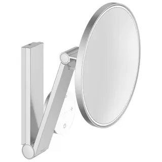 KEUCO iLook_move Kosmetikspiegel, beleuchtet, rund, mehrstufig einstellbare Lichtfarbe, Glasbedienfeld, 17612179002, Farbe: Aluminium-finish