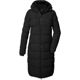 KILLTEC Wintermantel mit Kapuze für Damen Steppmantel/Funktionsmantel in Daunenoptik KOW 56 WMN QLTD CT, schwarz, 44,