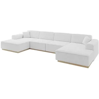 altdecor Eckcouch Polyester 6-Sitzer Weiß