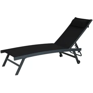 Gardissimo Elli Sonnenliege 200 x 70 x 30 cm Schwarz