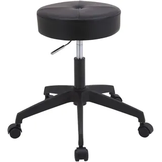 Carryhome Bürohocker , Schwarz, Silberfarben , Metall, Kunststoff, Textil , Rollen, Drehkreuz , 35x49-61x35 cm , Büromöbel, Bürostühle, Bürohocker