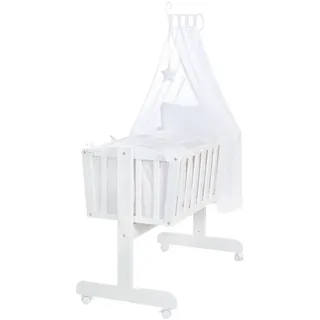 Roba Babywiegensett Fox & Bunny , Weiß , Textil , Tiere , 40x90 cm , Babymöbel & Kindermöbel, Babyzimmer, Babybetten, Stubenwagen & Babywiegen
