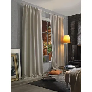 HOMEbasics Akustikvorhang Uni 225 x 135 cm Natur