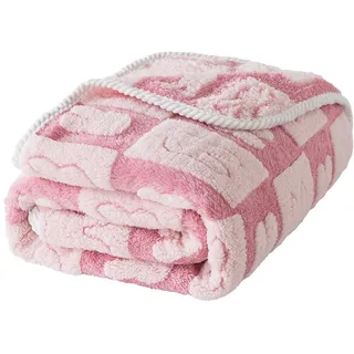 DJDEA Flauschige Kuscheldecke für Kinder - Rosa, 75cm x 100cm