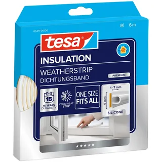 Tesa tesamoll® INSULATION Fenster-Dichtungsband Weiß 0,9 cm x 6,0 m 1 Rolle