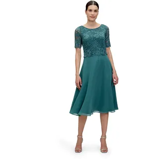 Vera Mont Cocktailkleid mit Spitze Grün/Schwarz 48