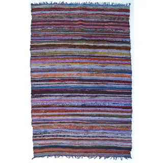 GURU SHOP Leichter Flickenteppich, Flickendecke 100x160 cm - Blau-bunt