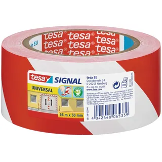 Tesa Warnklebeband Signal 50,0 mm x 66,0 m Rot/Weiß
