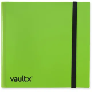 Vault X 12-Taschen-Trading-Kartenordner mit Gurt, 480 Karten, Standardgröße, 20 seitlich ladbare Seiten, Sammelordner für Sammelkartenspiele, Sportkarten, TCG (Grün)