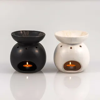 Pajoma Duftlampe - weiß und schwarz - als Set