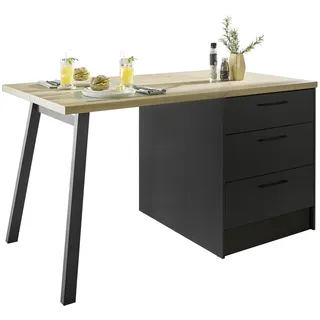 BASIC by Balculina Kücheninsel Turin 150 cm schwarz