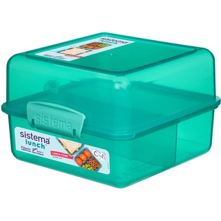 Sistema Brotdose Kinder mit Fächern | Lunch Cube, 1,4 l | Lunchbox mit Deckel | BPA-frei | Gemischte Farben (nicht auswählbar)