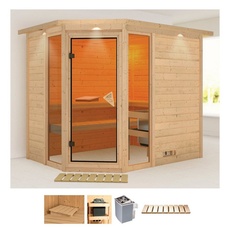 Bild Sauna »Sina 3«, (Set), 9-kW-Ofen mit integrierter Steuerung beige