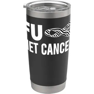 FU NET Neuroendocrine Carcinoid Cancer T-Shirt Zebra Ribbon Doppelwandiger Edelstahl-Thermobecher