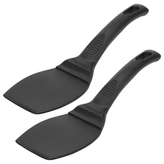 Westmark 2 Pfannenwender, mit breiter Laffe für großes Bratgut, Länge: 29 cm, Kunststoff, Profi, Schwarz, 206522E3