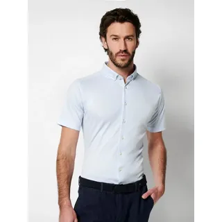 Desoto Kurzarmhemd »Jerseyhemd Casual Modern Button Down halbarm« Flexibler Stretch, blau