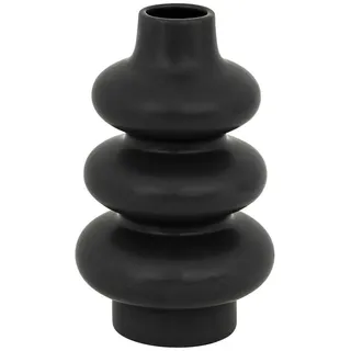 Atmosphera Createur d ́interieur Vase Clothilde schwarz 25 cm , Schwarz , Keramik , 25 cm , Dekoration, Vasen, Keramikvasen