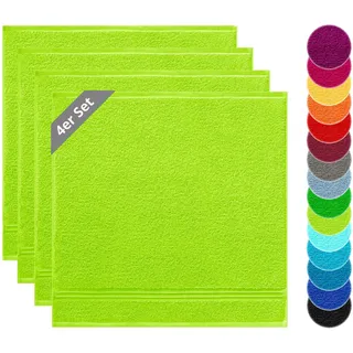 Lashuma 4er Set kleine Küchenhandtücher 50x50 cm, Linz Küchentücher für Hände Grün