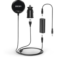 ZIOCOM Bluetooth Car Kit, drahtloser Autoadapter-Empfänger mit Geräuschisolator, Freisprechfunktion, 2 Geräte gleichzeitig verbinden, für Fahrzeuge mit 3,5 mm AUX-Eingang