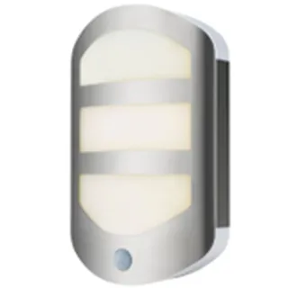 LED Außenlampe Wand Außenwandleuchte Edelstahl Bewegungsmelder IP44 h: 28,3 cm