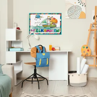 LuckyLinde Leinwandbild »Der kleine Tiger und der kleine Bär - Willkommen« Bär Bären Ente Enten Figuren Filmfiguren Natur Schiffe Schriftzug Teddy Tiere Tiger little star 1 Stk. tlg. Exklusive JANOSCH Kindermotive, bunt