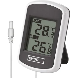 EMOS Digitales Aussen- und Innen-Thermometer mit Kabelfühler, kabelgebunden, batteriebetrieben