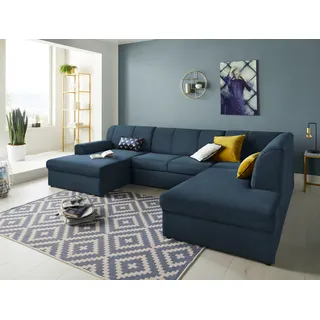 DOMO collection Wohnlandschaft U-Form 320 cm Blau